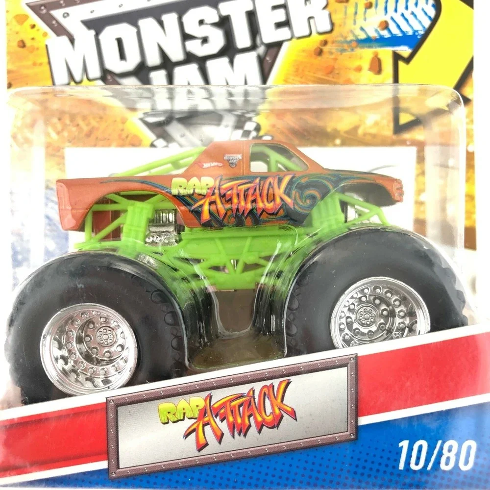 Hot Wheels Monster Jam Monster Truck RAP ATTACK 4x4 Die Cast 1/64 +Tattoo Inside